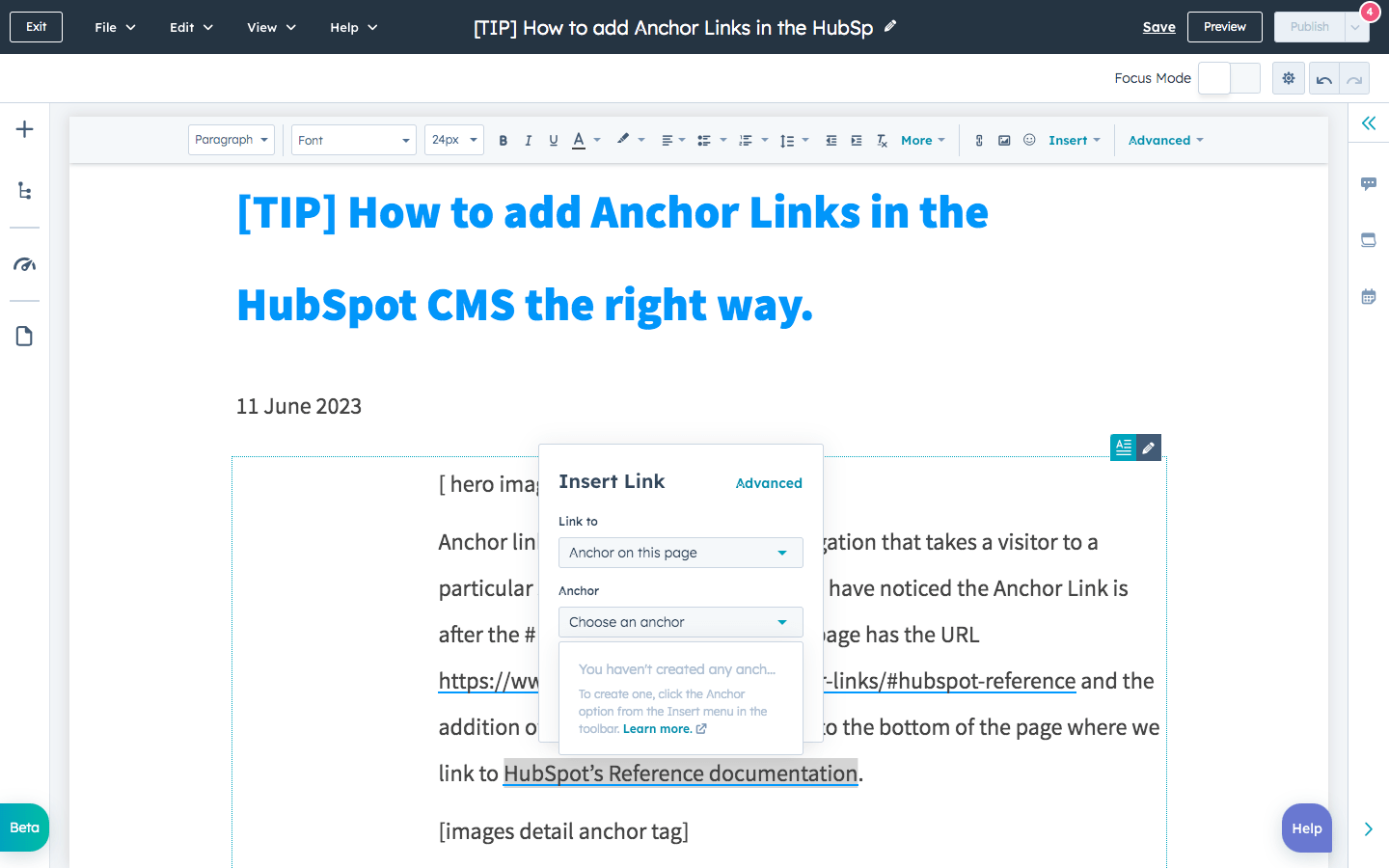 The only disadvantage of by passing HubSpot's Anchor Links feature.