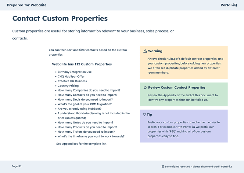 Portal-iQ HubSpot Audit Contact Properties